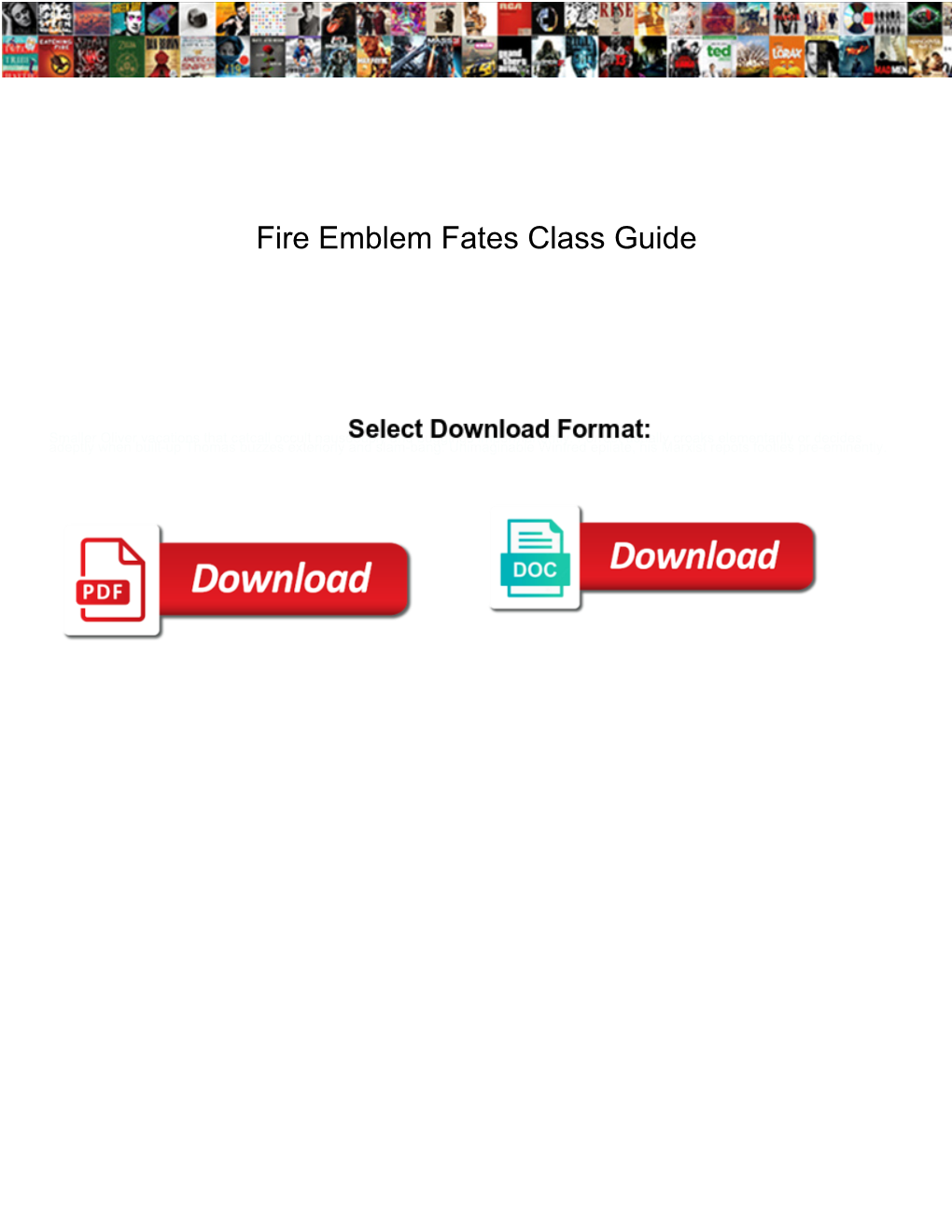 Fire Emblem Fates Class Guide