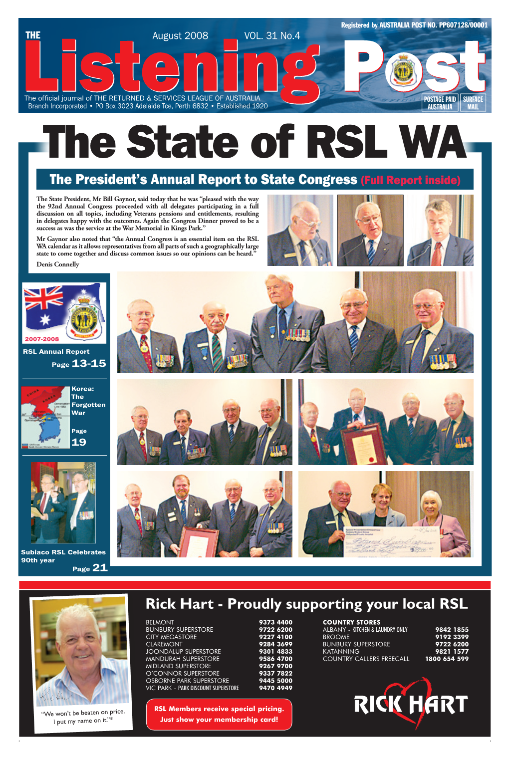 Rick Hart - Proudly Supporting Your Local RSL