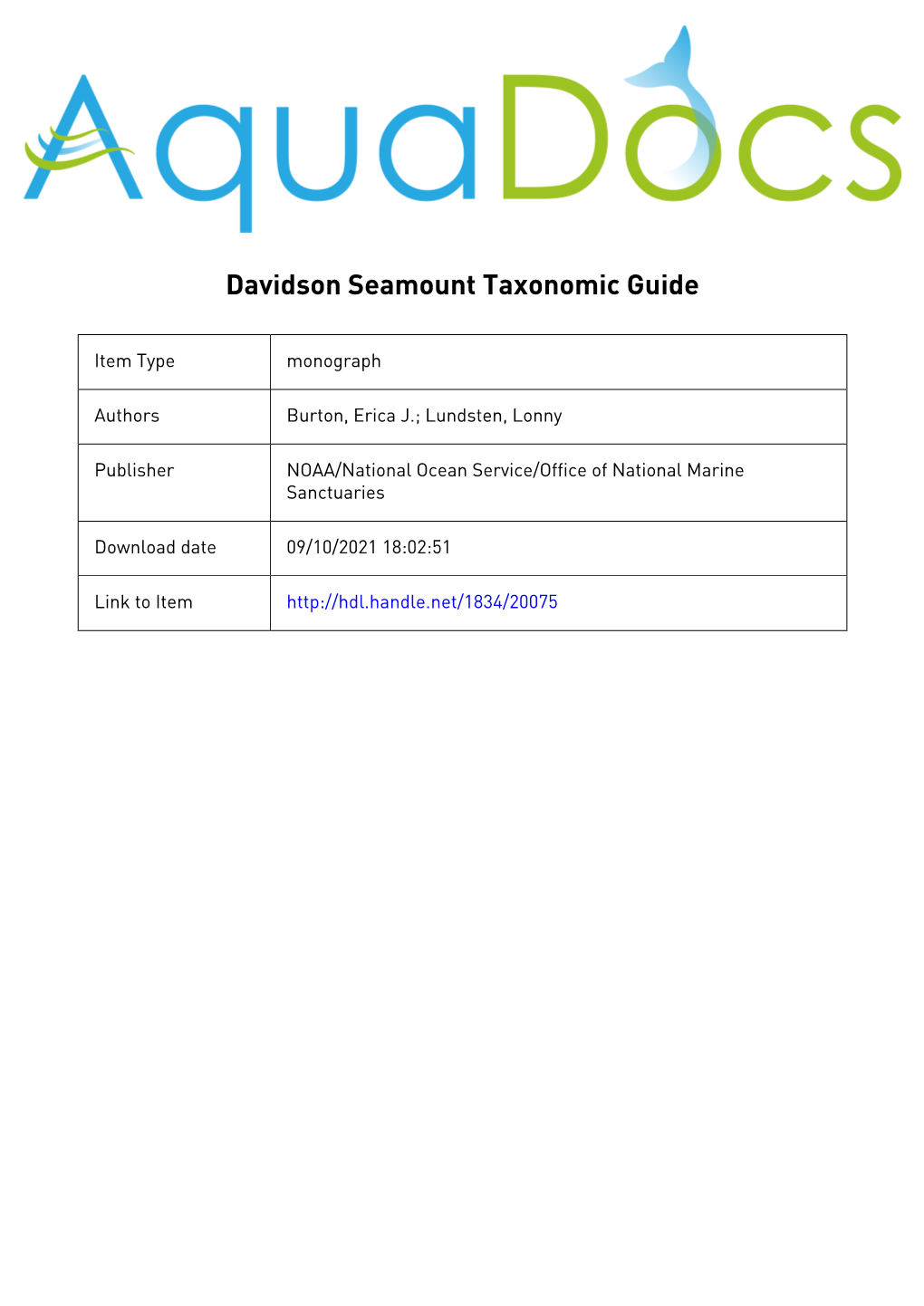 Davidson Seamount Invertebrates