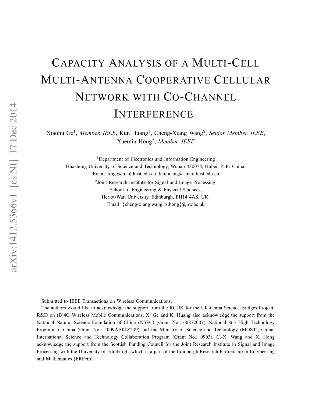 Capacity Analysis of a Multi-Cell Multi-Antenna Cooperative Cellular