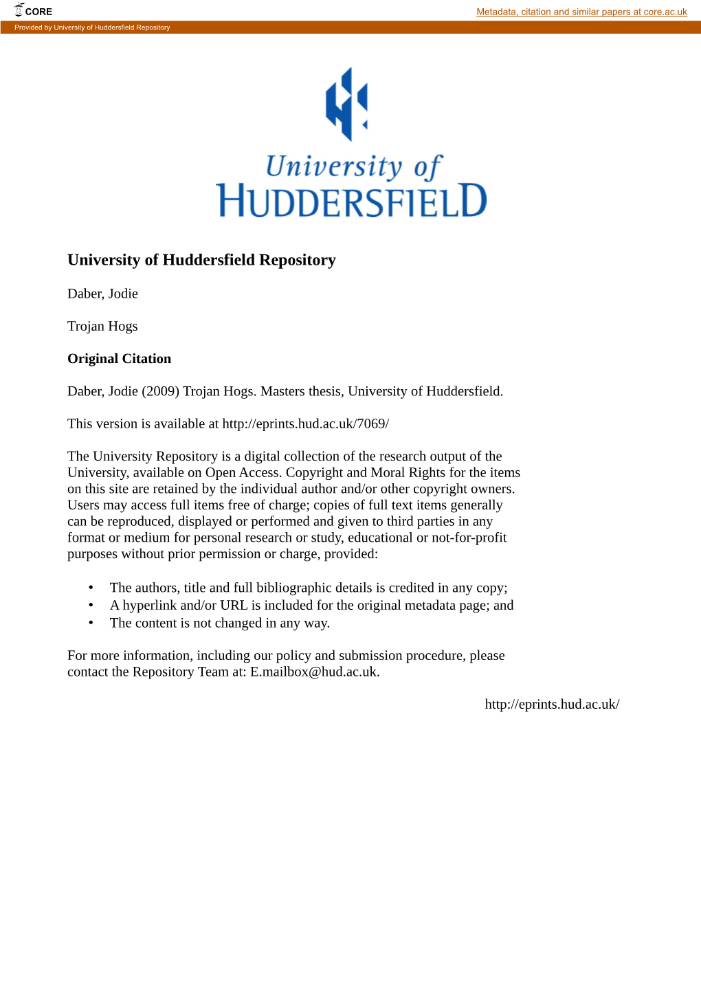 University of Huddersfield Repository