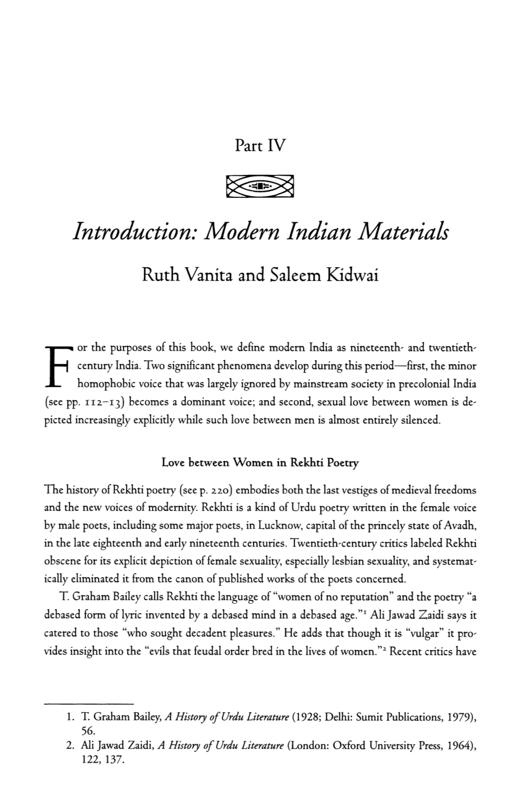 Introduction: Modern Indian Materials