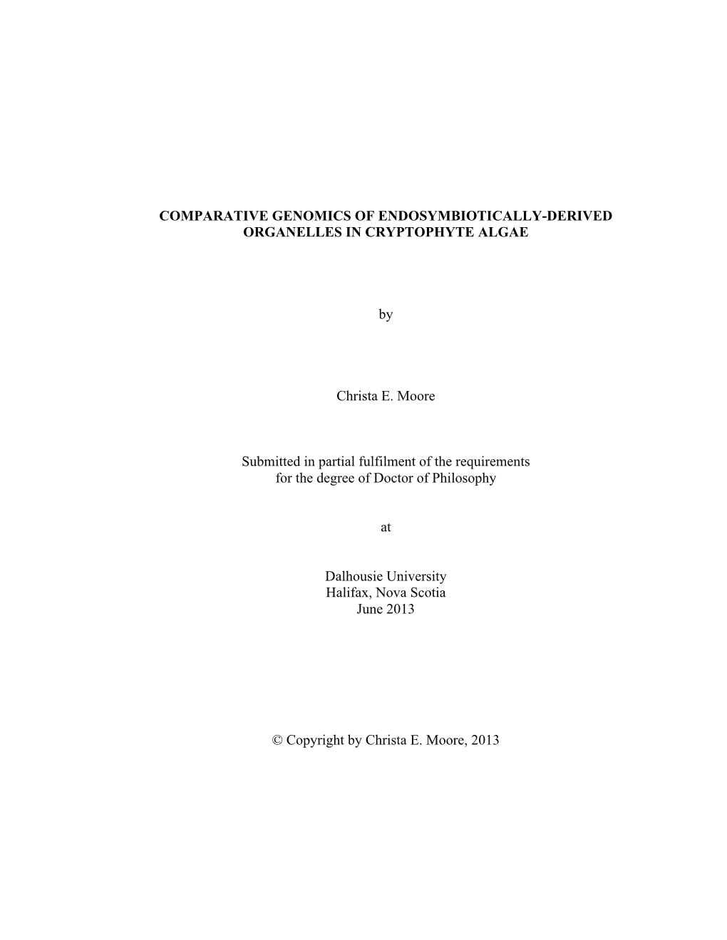 Comparative Genomics of Endosymbiotically-Derived Organelles in Cryptophyte Algae