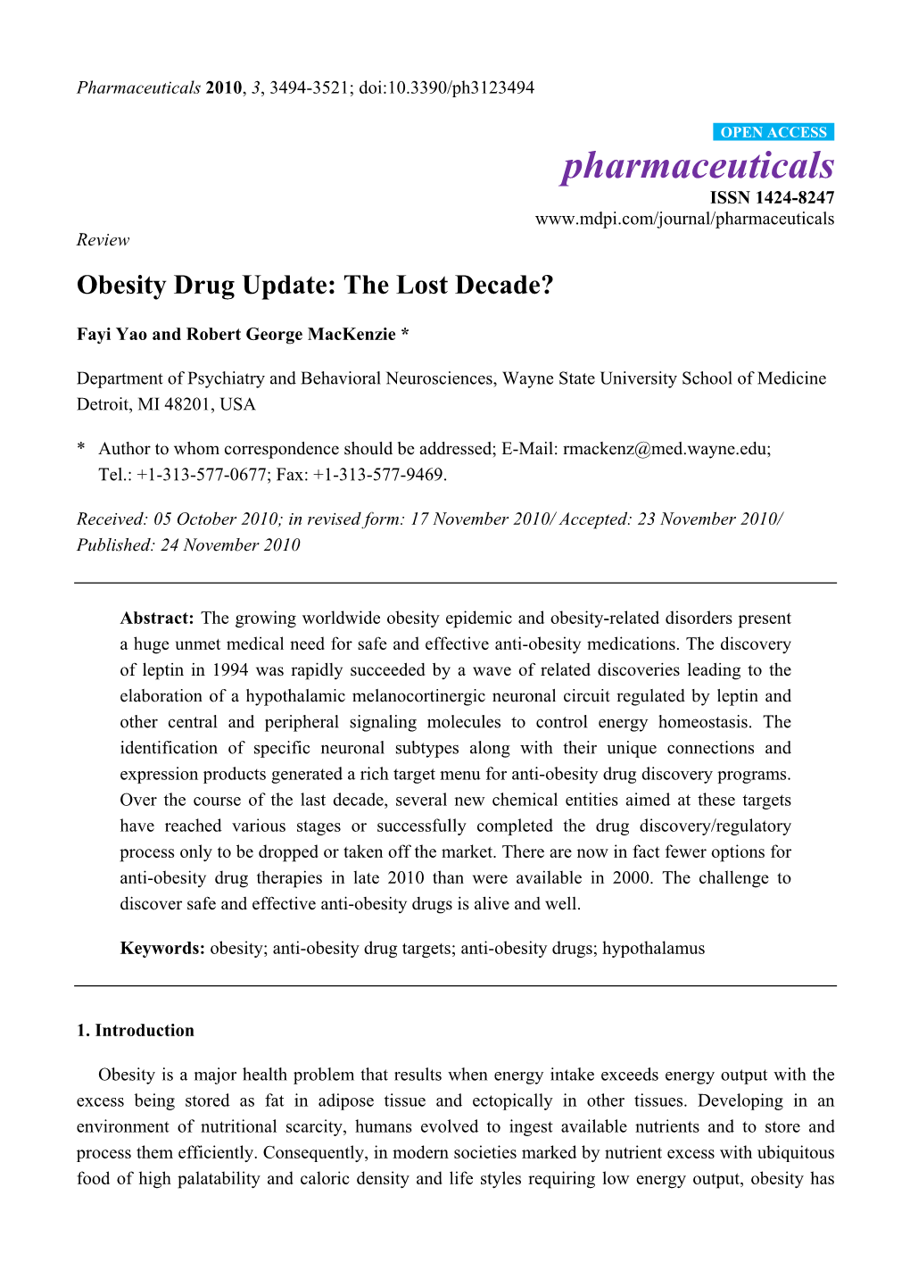 Obesity Drug Update: the Lost Decade?