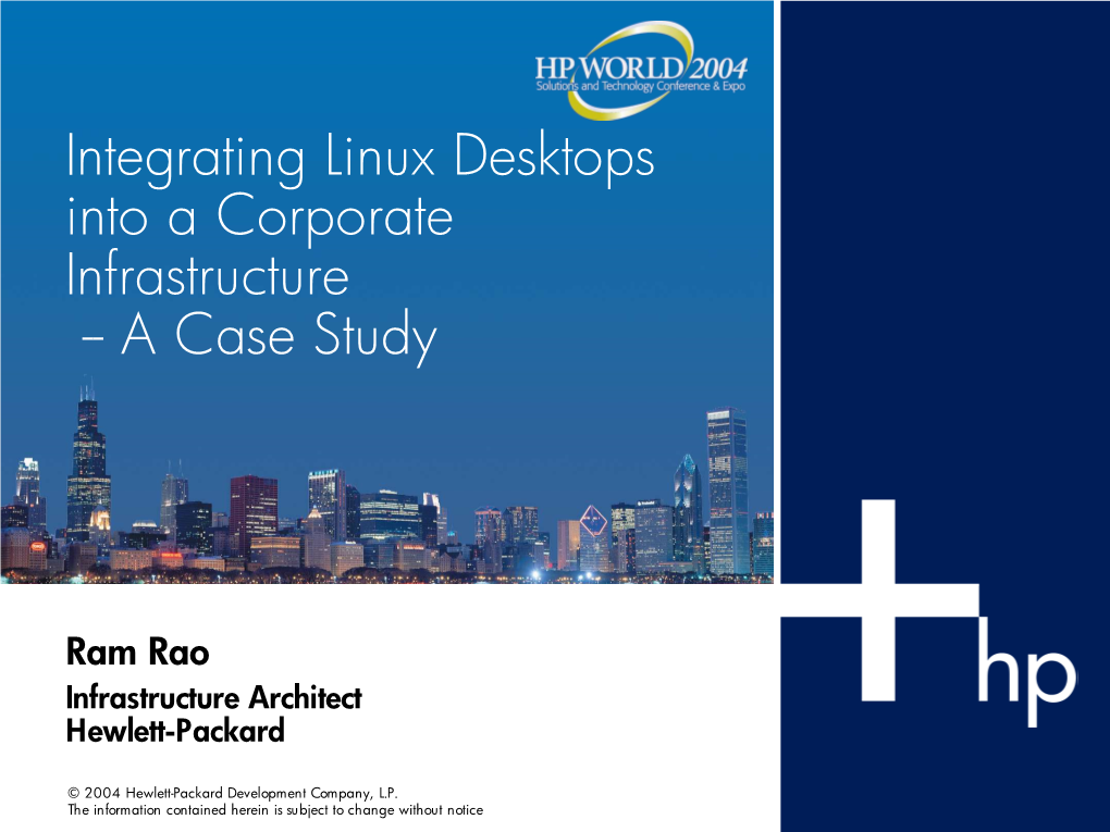 Integrating Linux Desktops Into a Corporate Infrastructure -- a Case Study