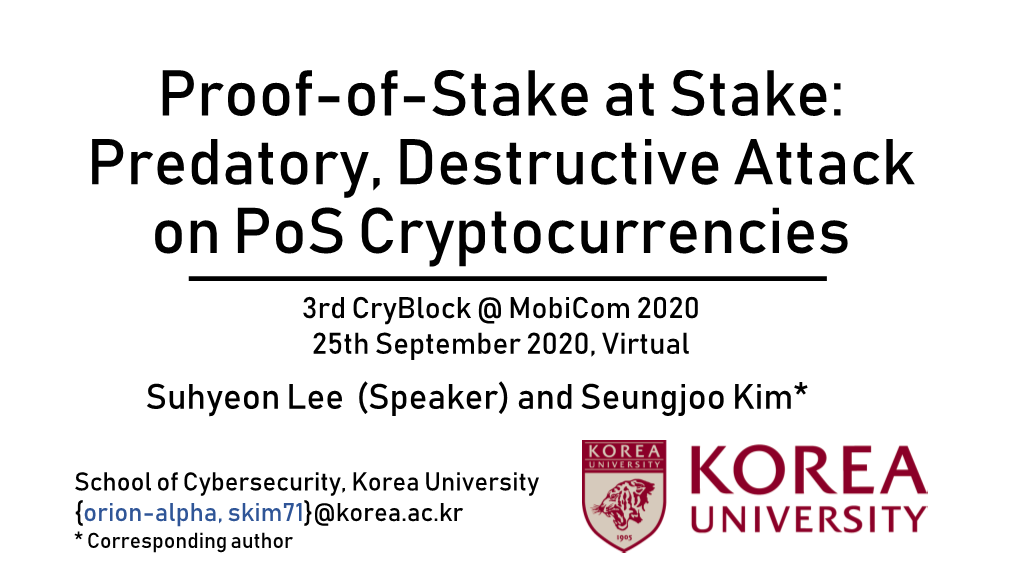 Proof-Of-Stake at Stake