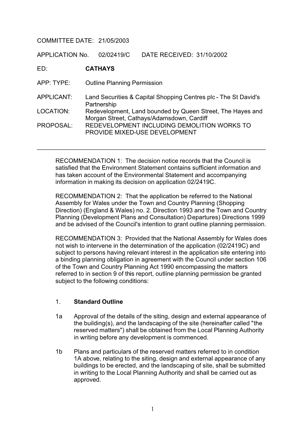 Outline Planning Permission