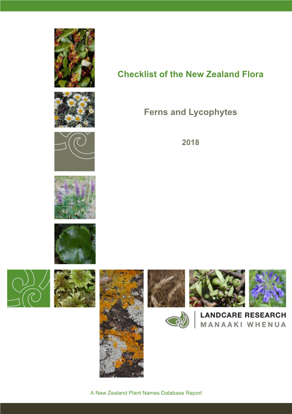 Checklist of the New Zealand Flora Ferns and Lycophytes