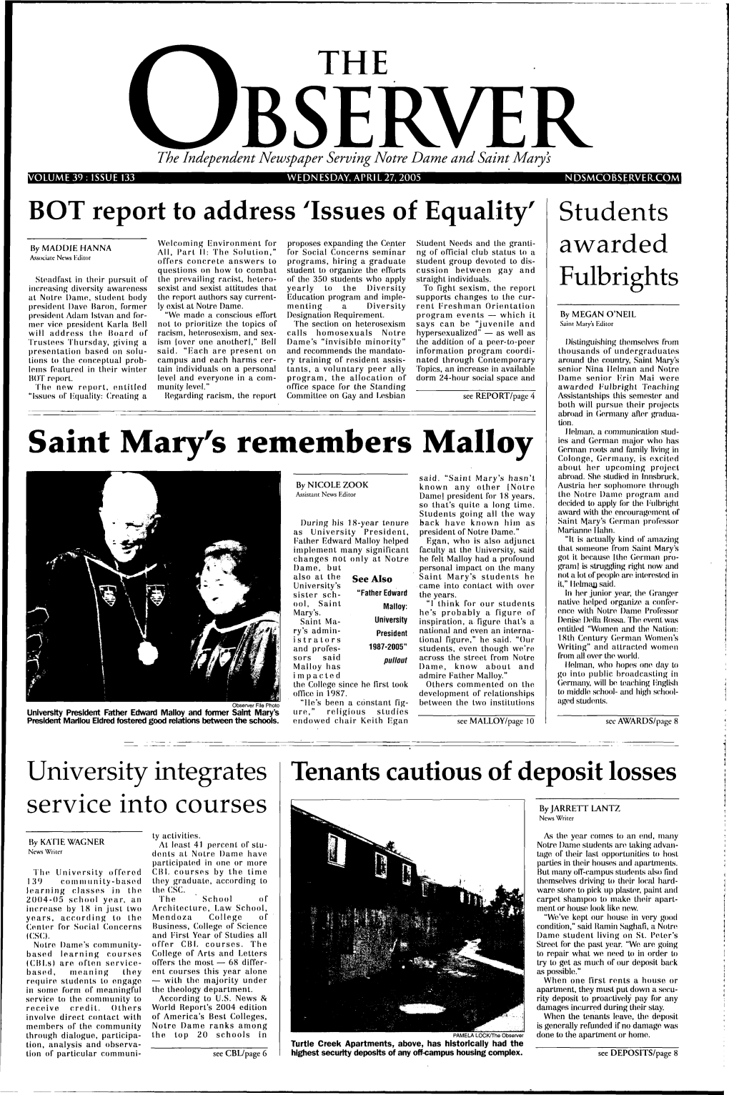 THE Saint Mary's Remembers Malloy