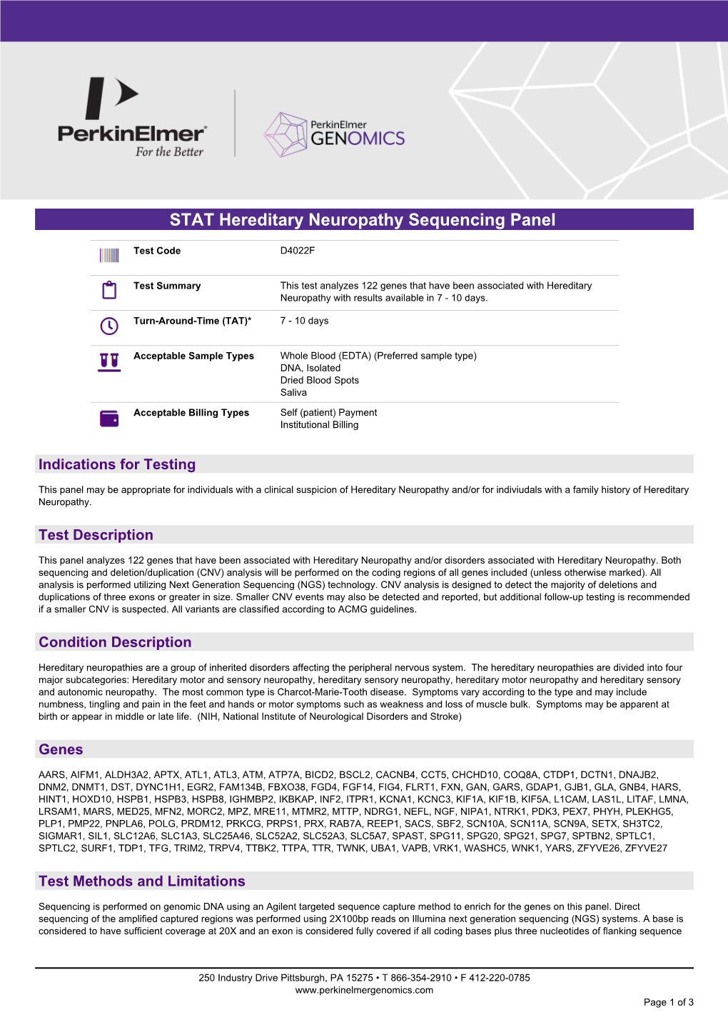 Perkinelmer Genomics to Request the Saliva Swab Collection Kit for Patients That Cannot Provide a Blood Sample As Whole Blood Is the Preferred Sample