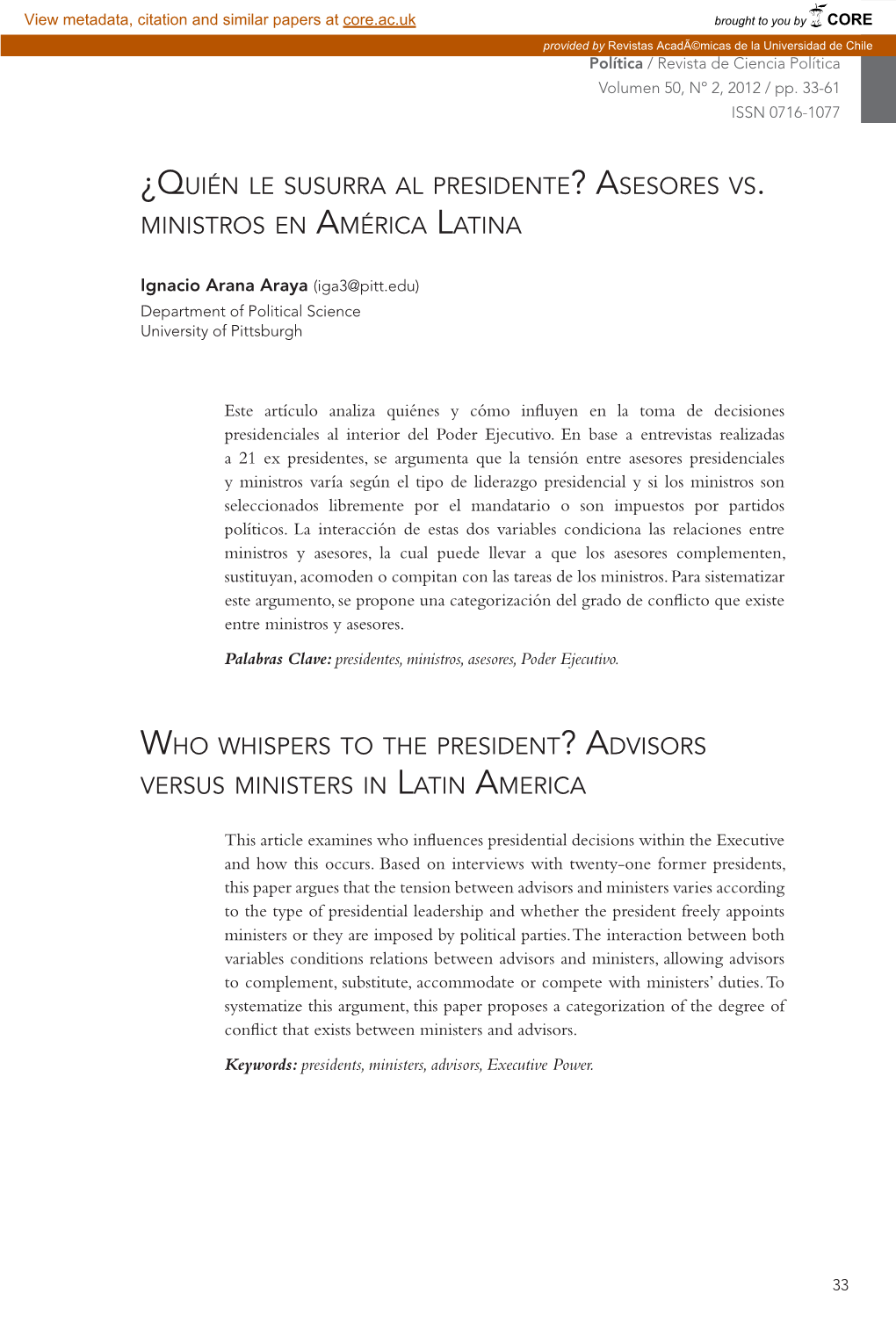 ¿Quién Le Susurra Al Presidente ? Asesores Vs