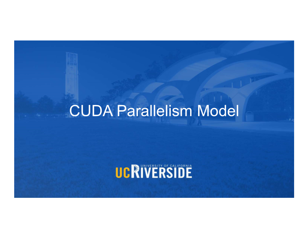 CUDA Parallelism Model