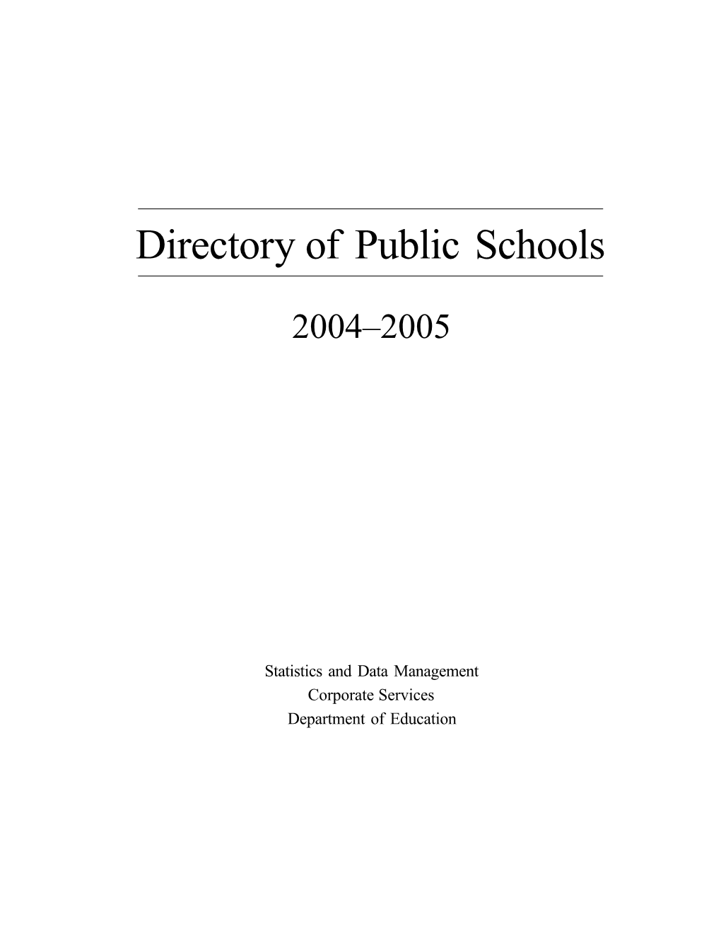 Directory of Public Schools