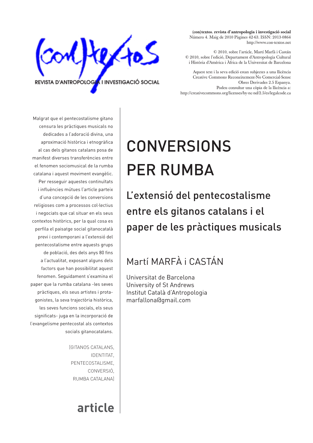 Conversions Per Rumba 43