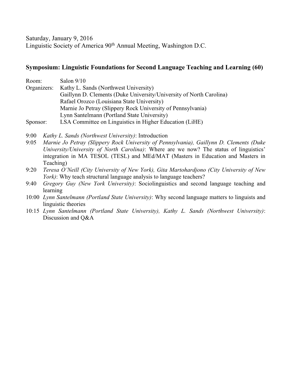 Linguistic Foundations for Second Language Teaching and Learning (60)