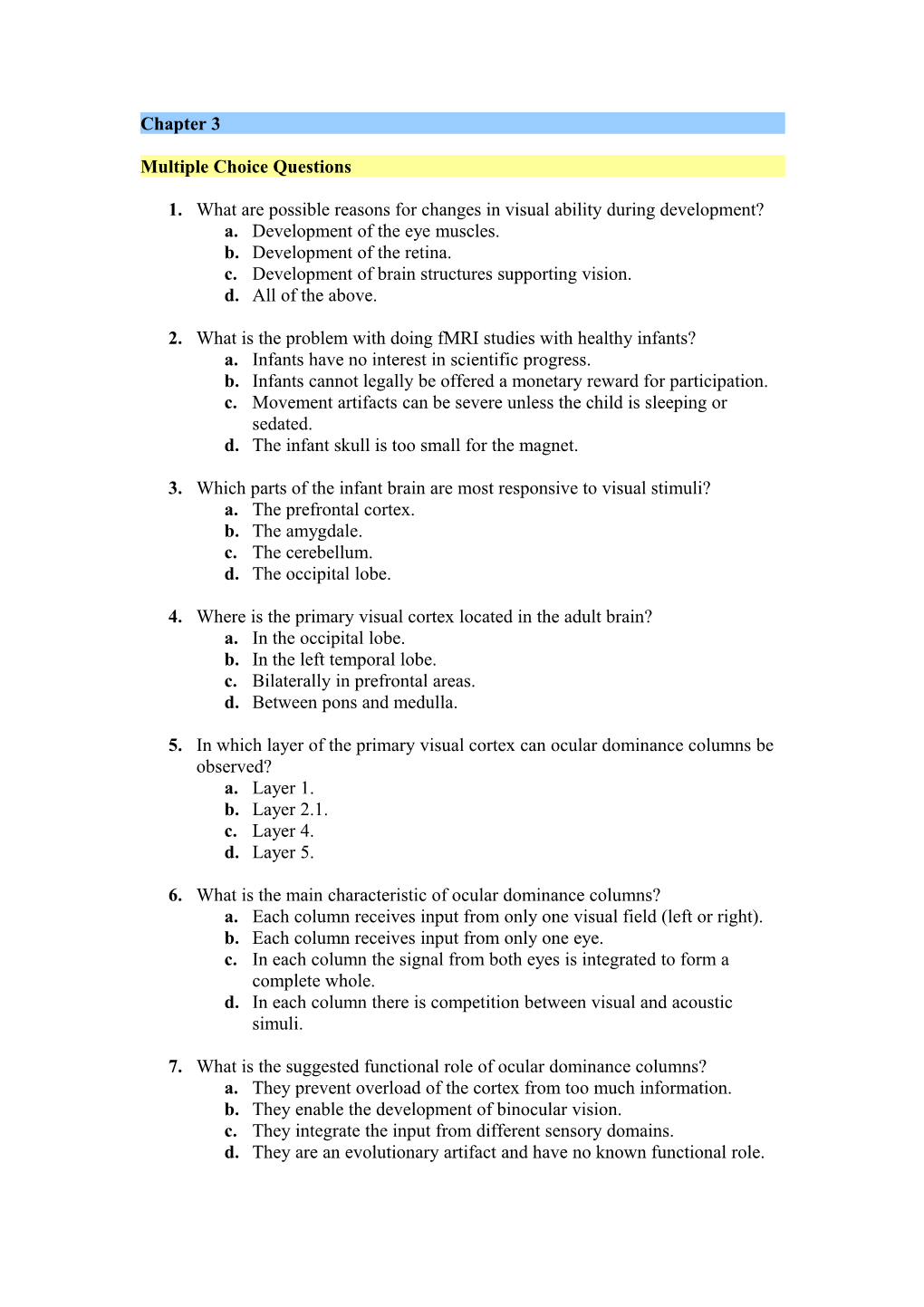 Multiple Choice Questions s23