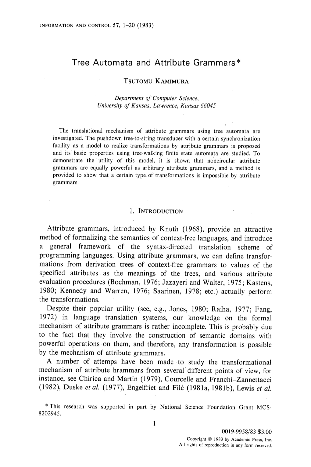 Tree Automata and Attribute Grammars*