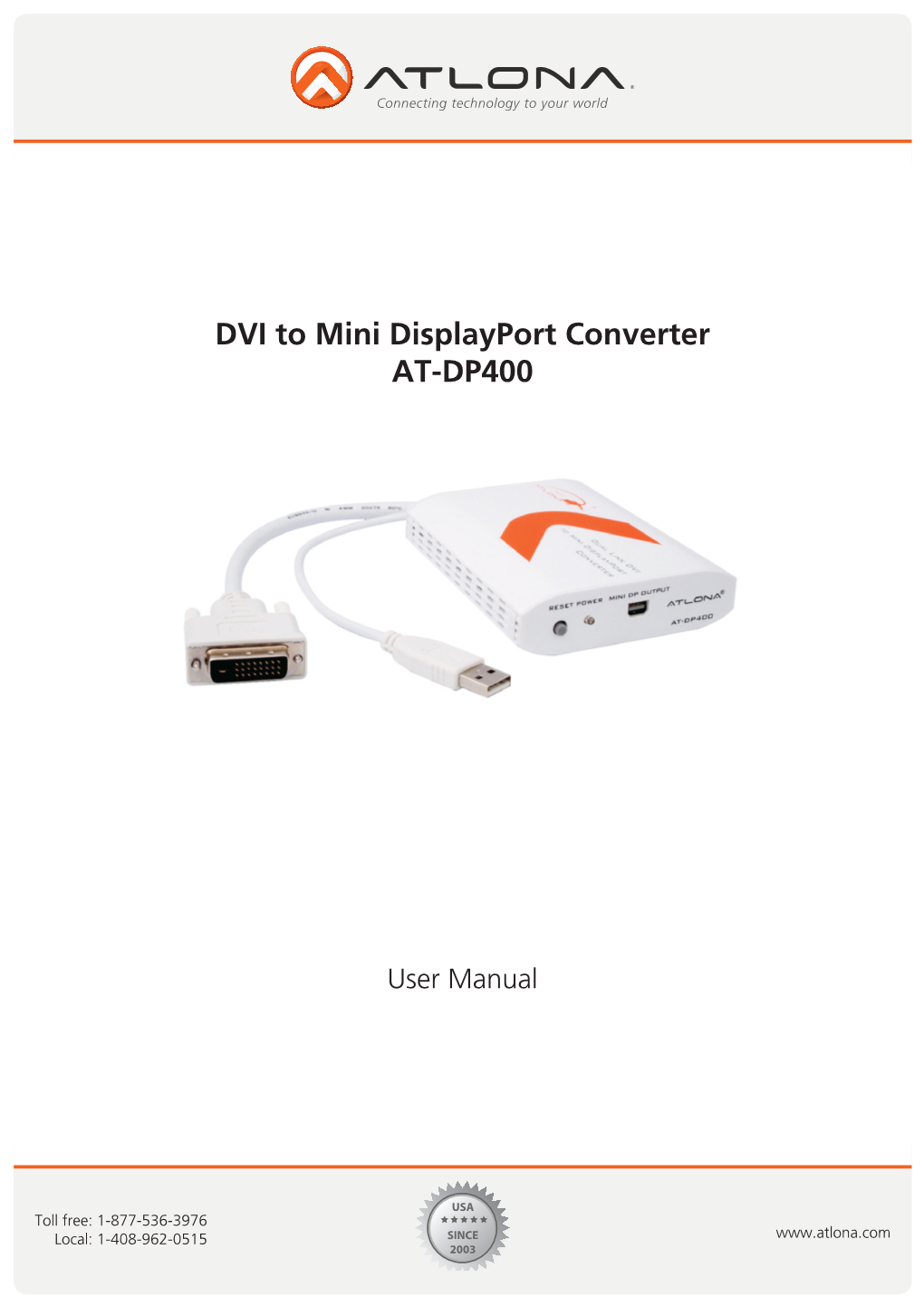 DVI to Mini Displayport Converter AT-DP400