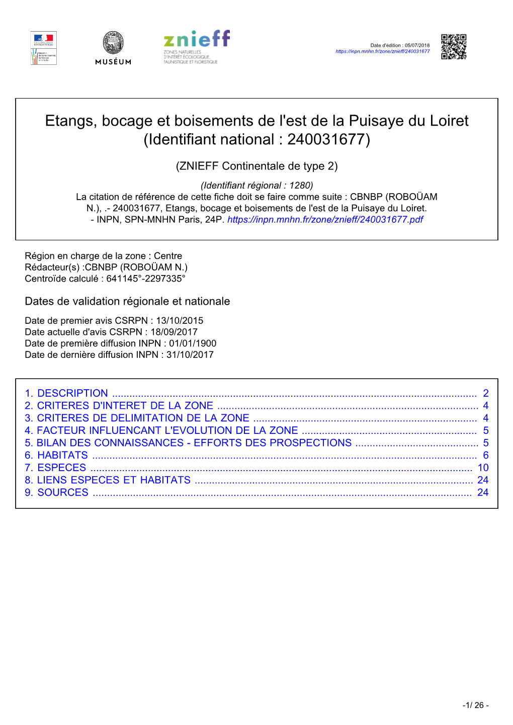 Etangs, Bocage Et Boisements De L'est De La Puisaye Du Loiret (Identifiant National : 240031677)