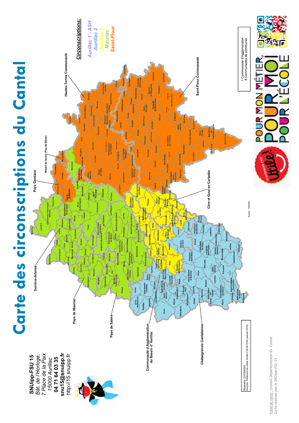 Carte Des Circonscriptions Du Cantal Snuipp-FSU 15 Bât