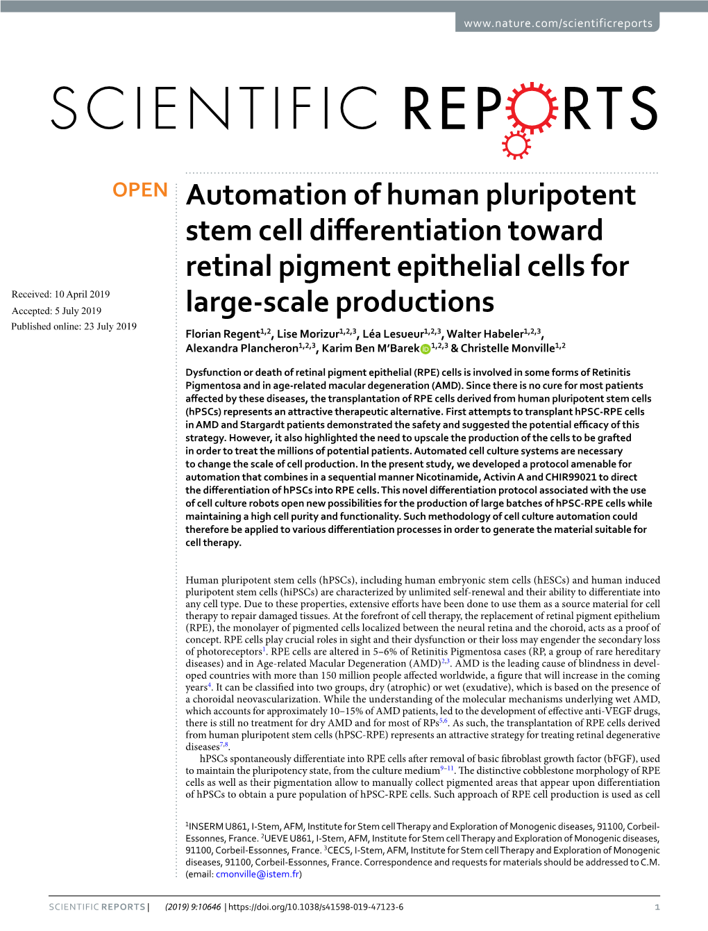 Automation of Human Pluripotent Stem Cell Differentiation Toward Retinal