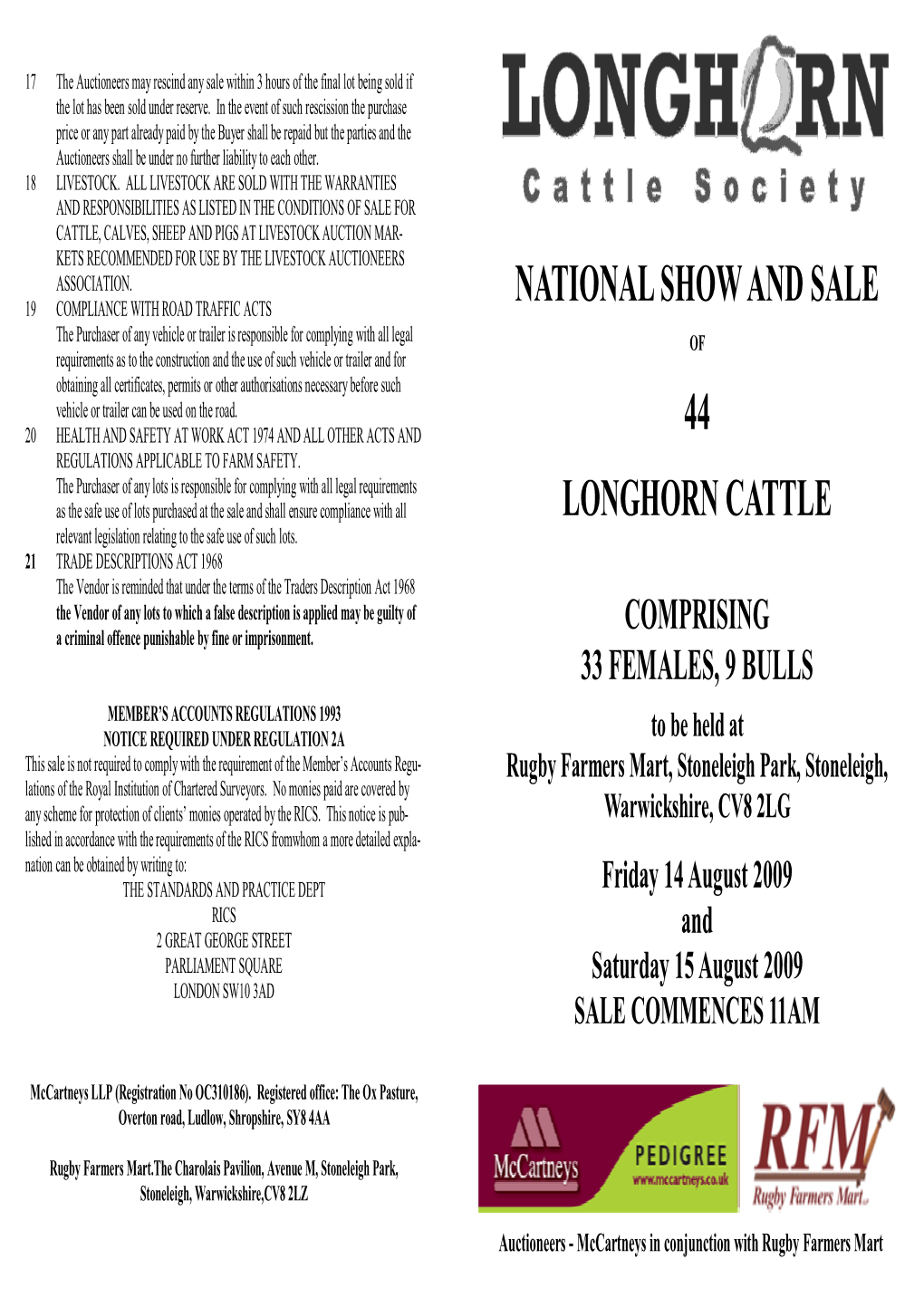 National Show and Sale 44 Longhorn Cattle