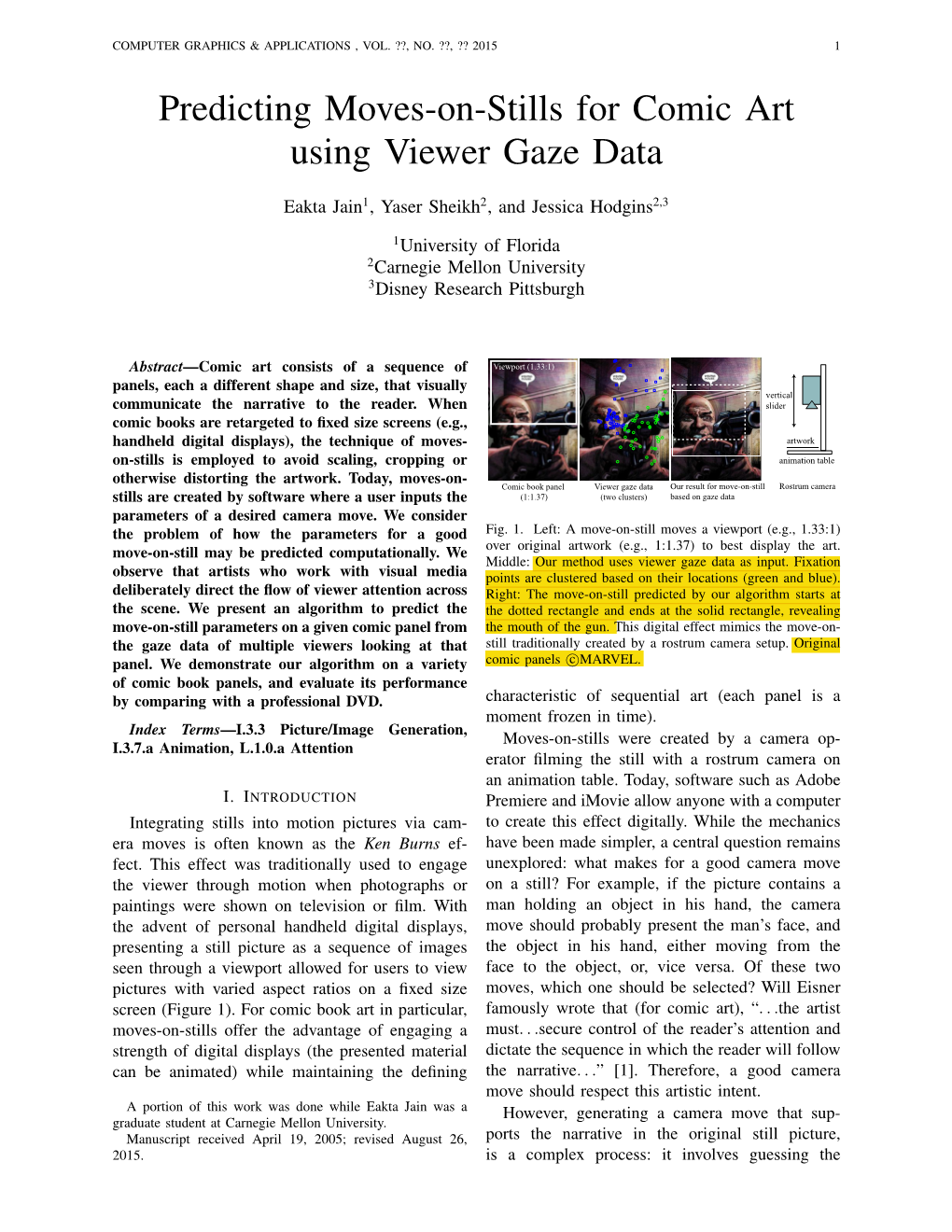 Predicting Moves-On-Stills for Comic Art Using Viewer Gaze Data