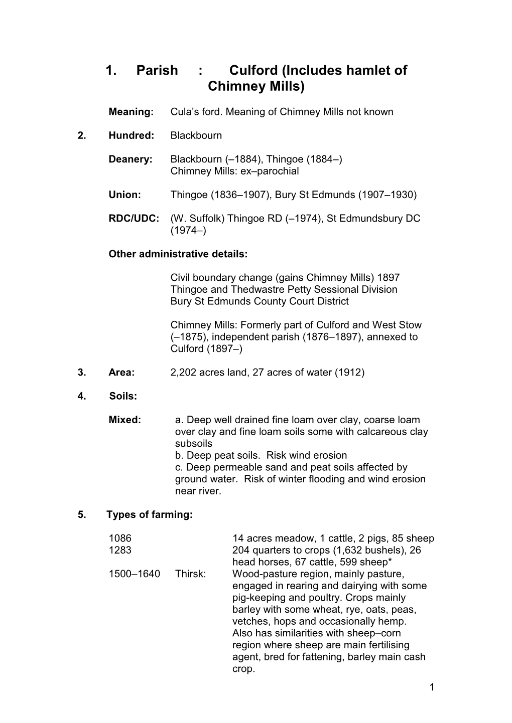 Culford (Includes Hamlet of Chimney Mills)