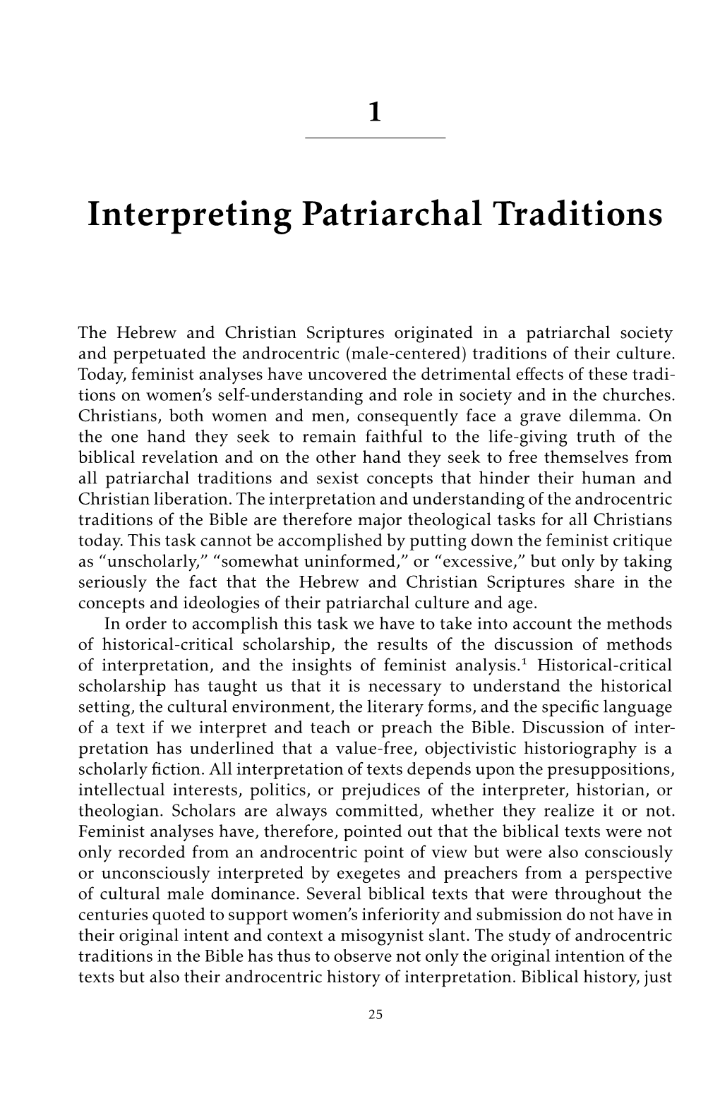 Interpreting Patriarchal Traditions