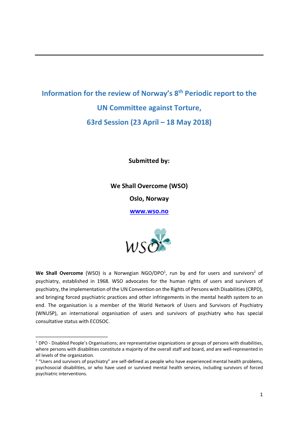 Information for the Review of Norway's 8Th Periodic Report to the UN