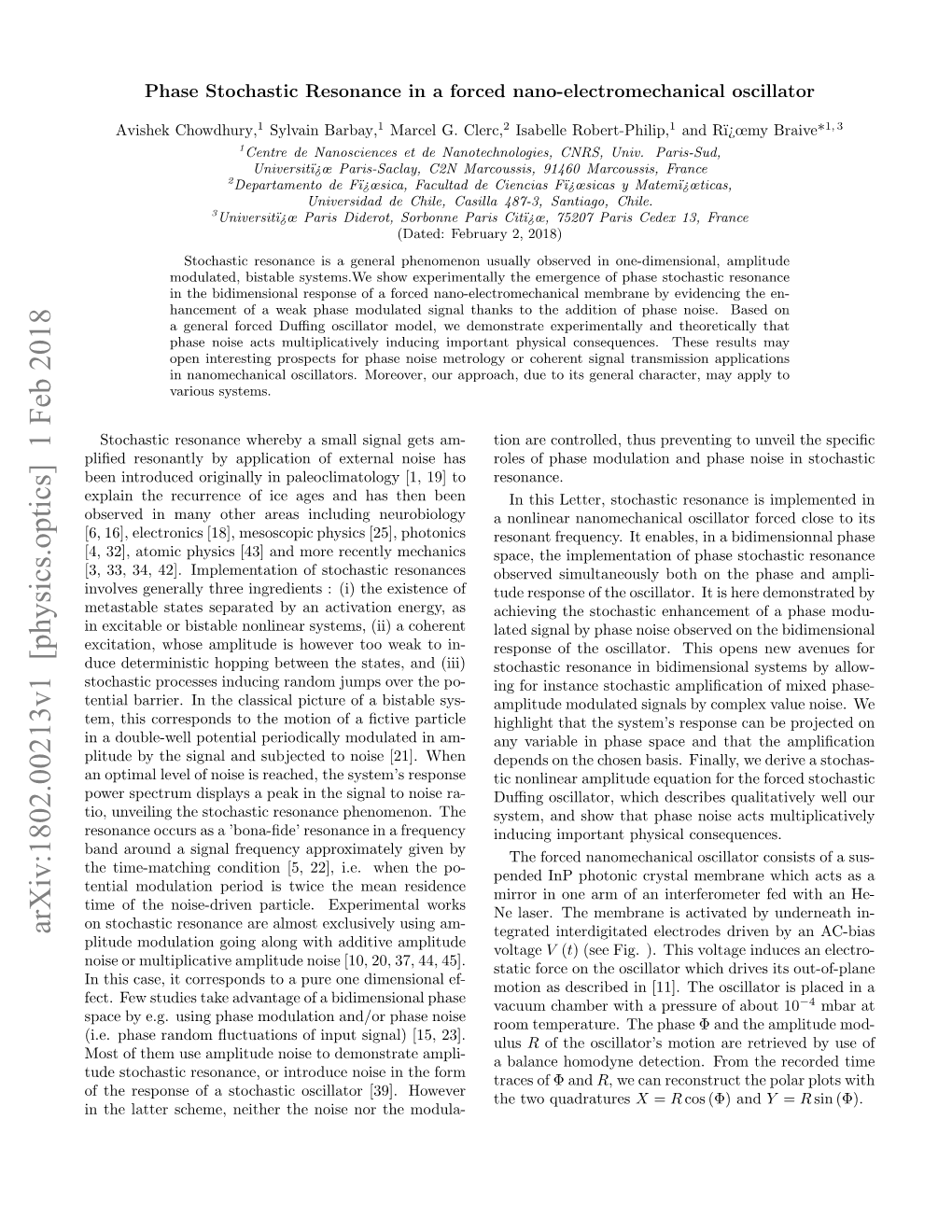 Arxiv:1802.00213V1 [Physics.Optics] 1 Feb 2018