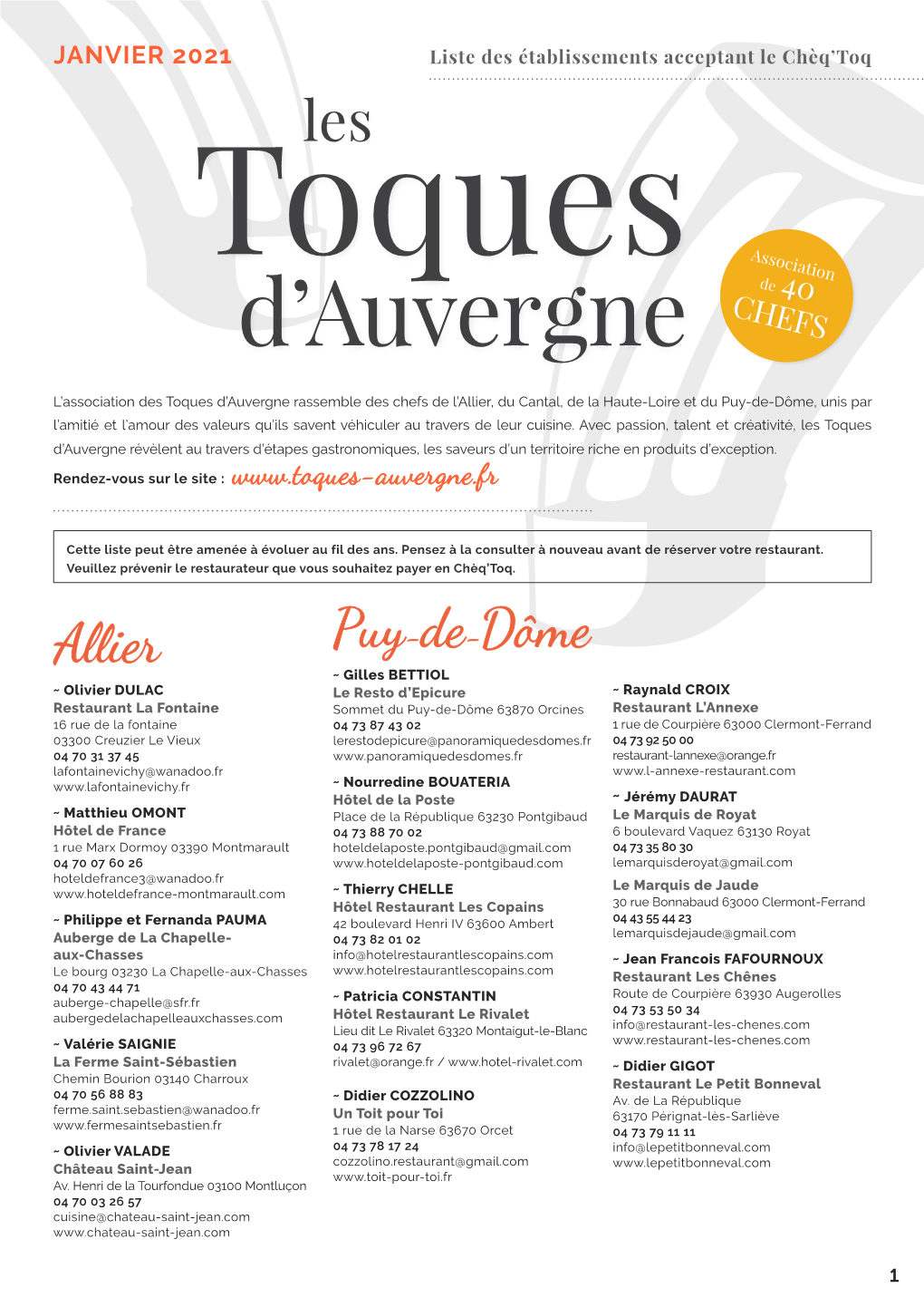 Les Toques D'auvergne