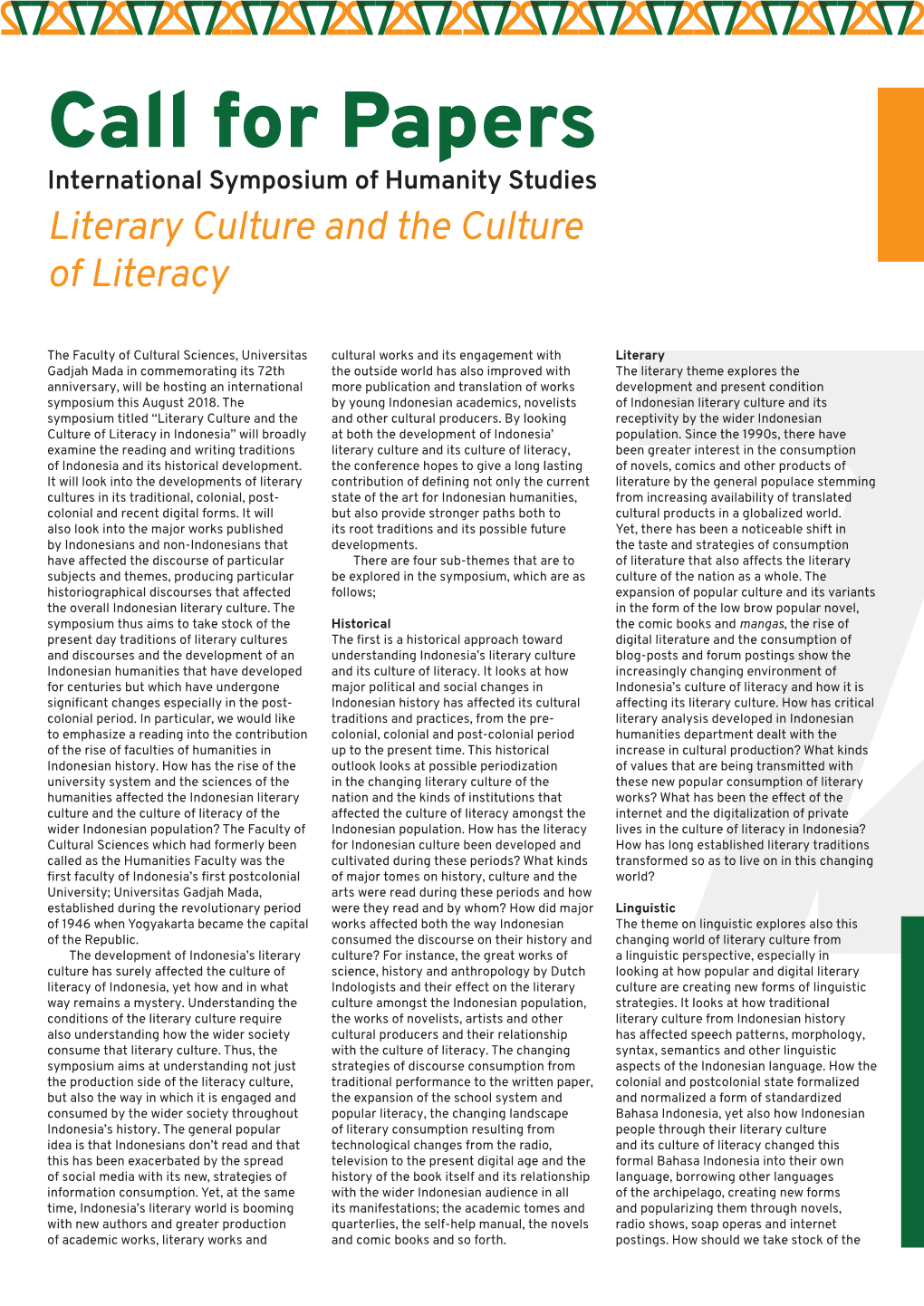 Literary Culture and the Culture of Literacy