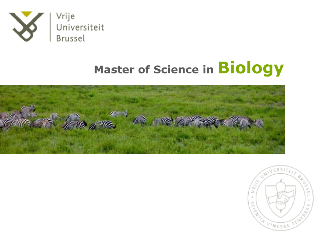 Master of Science in Biology VUB Campus