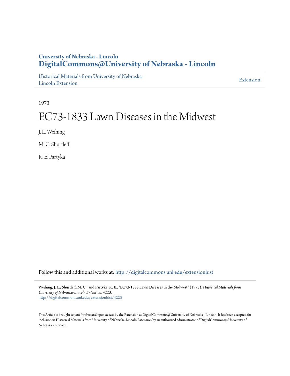 EC73-1833 Lawn Diseases in the Midwest J