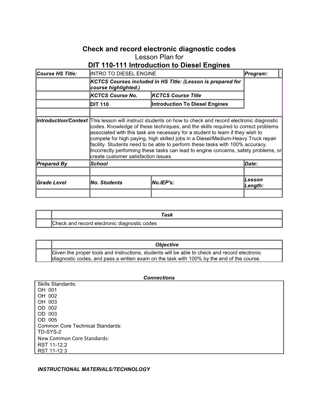 Check and Record Electronic Diagnostic Codes