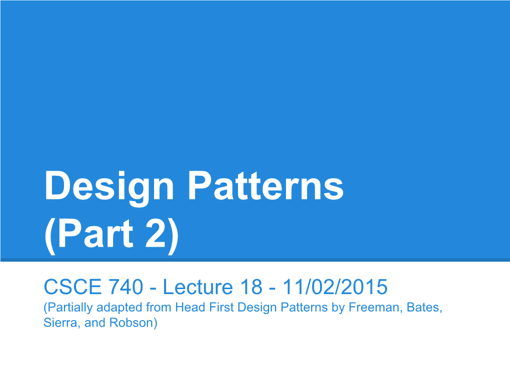 Design Patterns (Part 2)