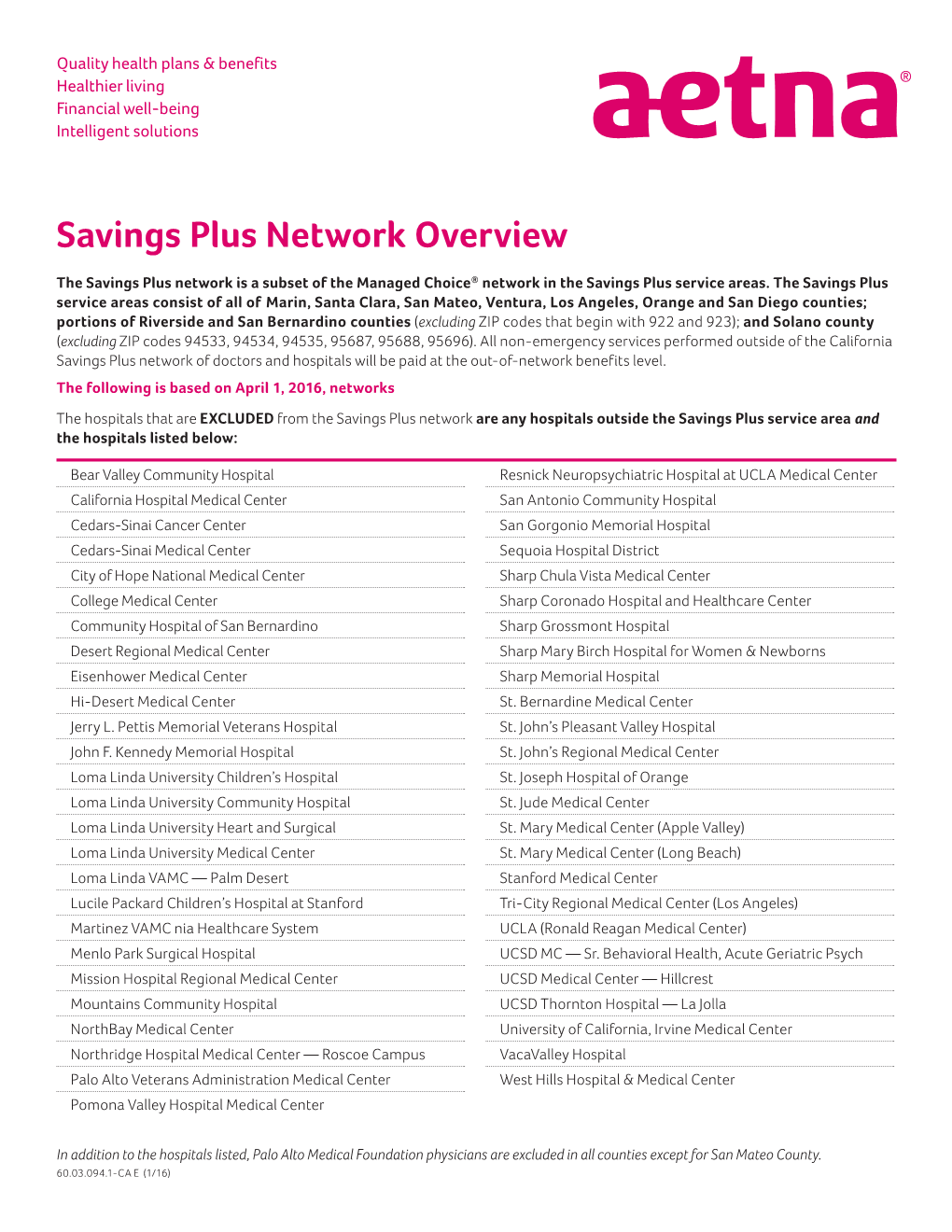 Savings Plus Network Overview Flyer