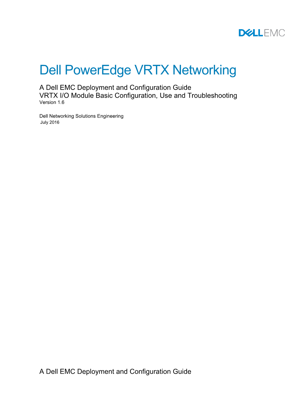 Dell Poweredge VRTX Networking