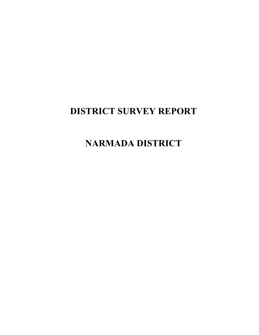 District Survey Report Narmada District, Gujarat