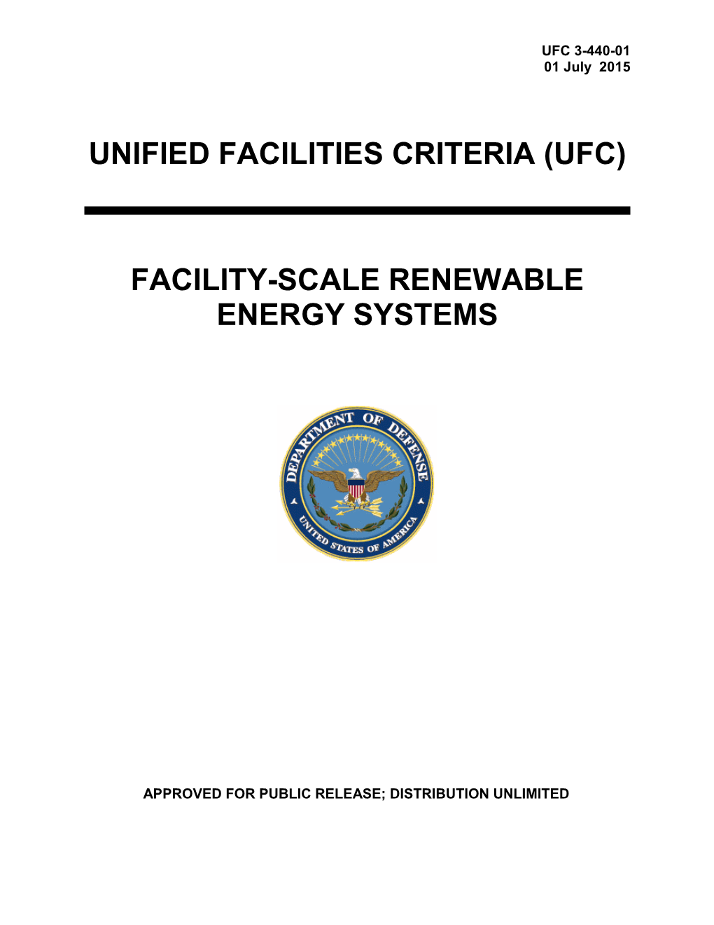 UFC 3-440-01 Facility-Scale Renewable Energy Systems