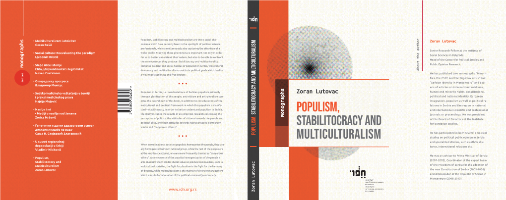 Populism, Stabilitocracyand Multiculturalism