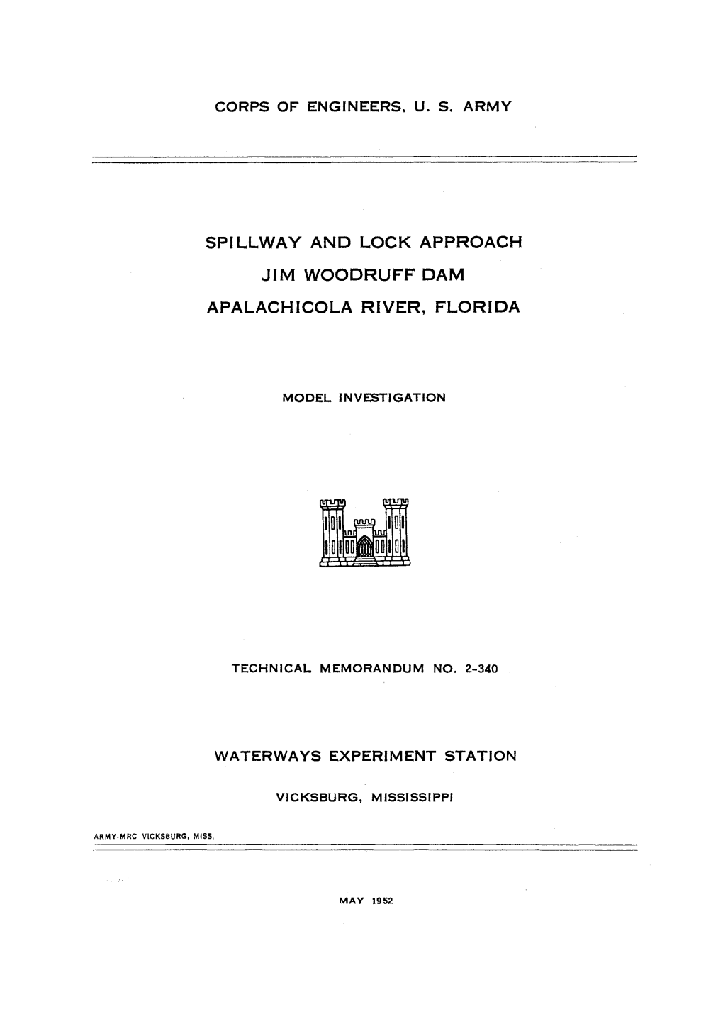 Spillway and Lock Approach Jim Woodruff Dam