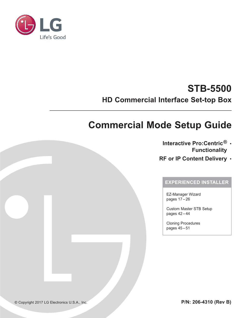 Commercial Mode Setup Guide STB-5500