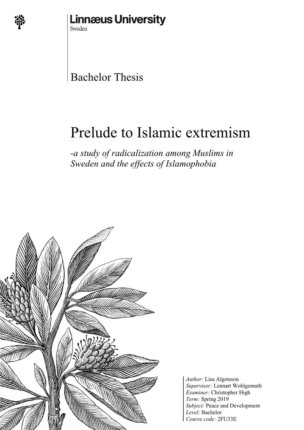 Prelude to Islamic Extremism