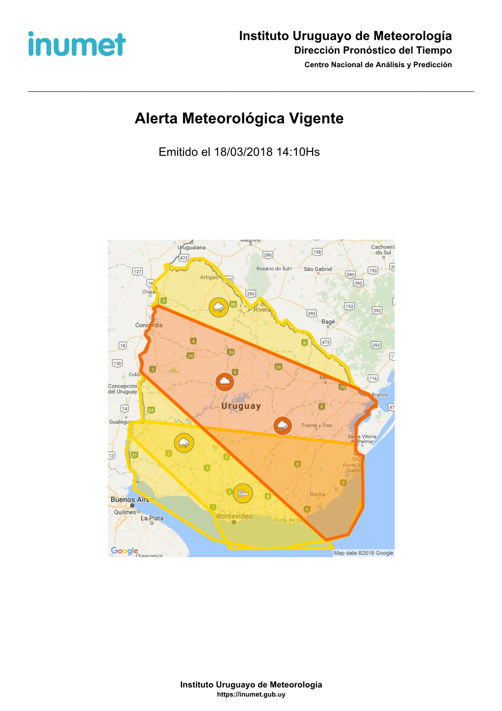 Alerta Meteorológica Vigente