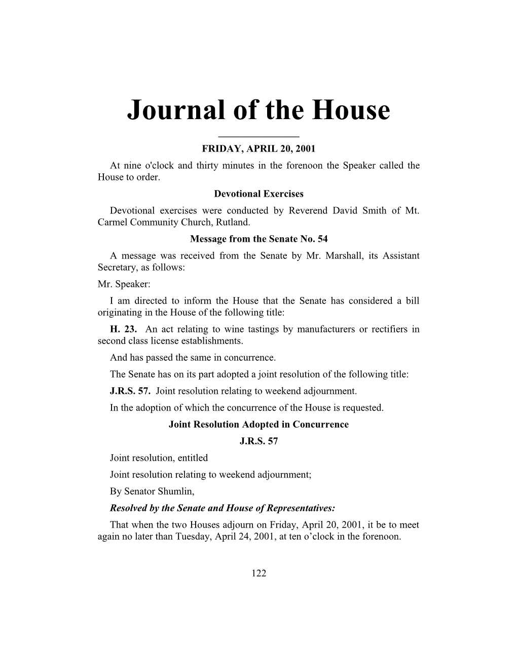 Journal of the House s7