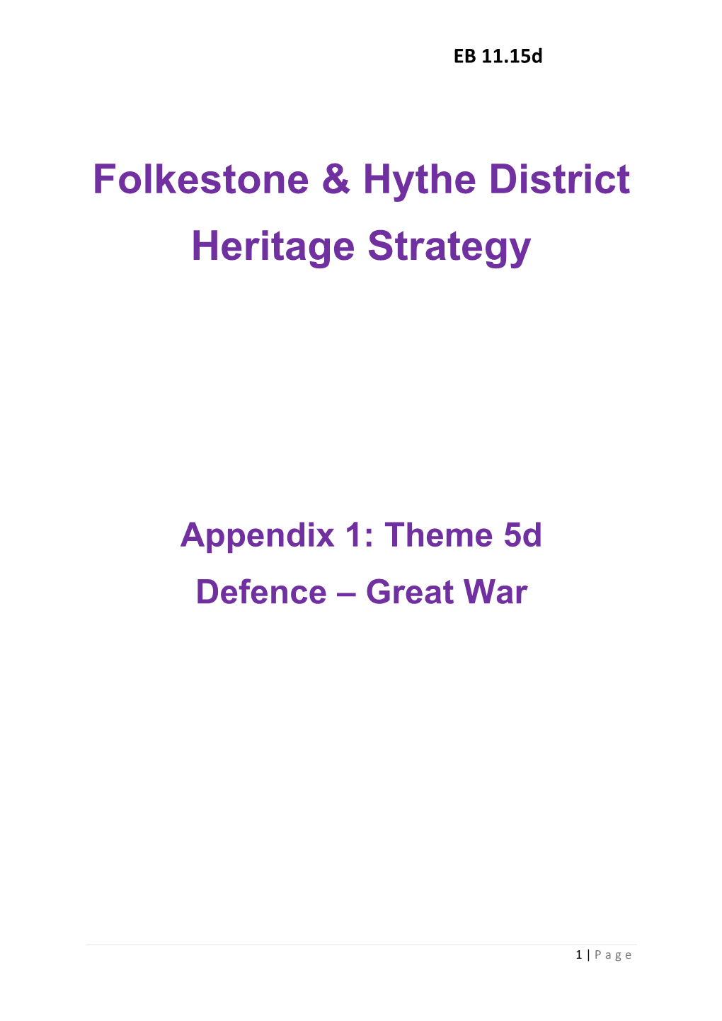 Folkestone & Hythe District Heritage Strategy