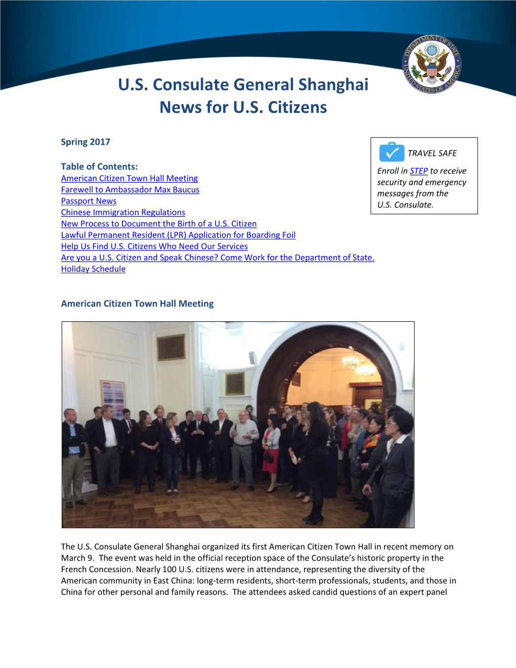 U.S. Consulate General Shanghai News for U.S. Citizens