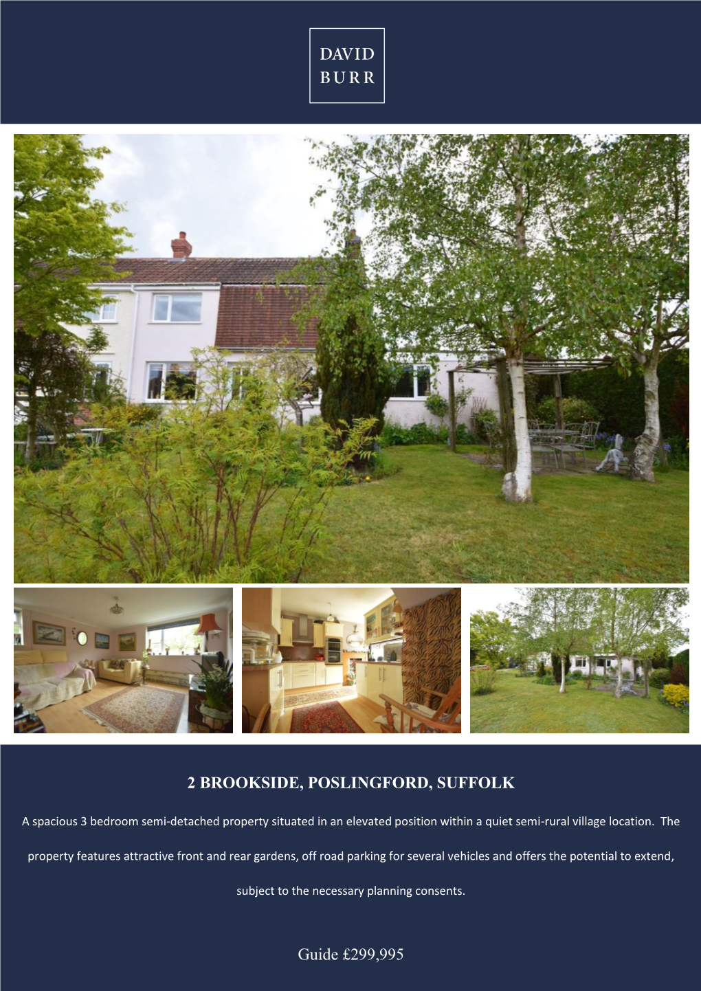 2 BROOKSIDE, POSLINGFORD, SUFFOLK Guide £299,995